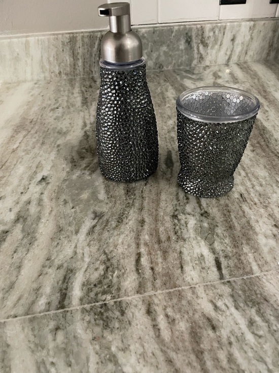 Other - 🥇 Ébène Noir Atelier™️  bling élégante foam soap dispenser & mouthwash tumbler